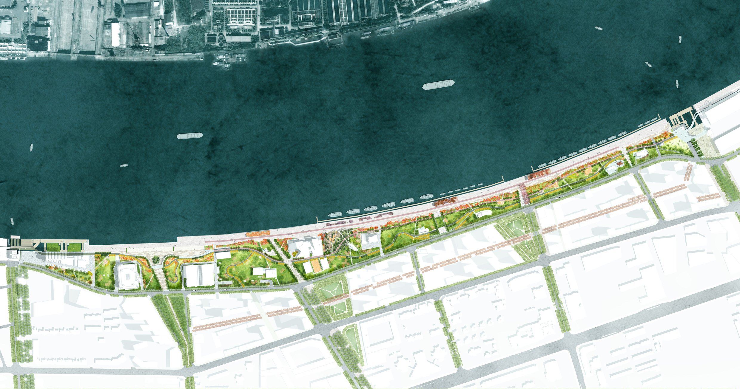 基础设施的景观化:新华滨水公园对都市水岸韧性的空间重构-灵感屋